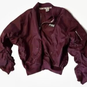 PINK Victoria Secret Maroon Bomber Jacket
